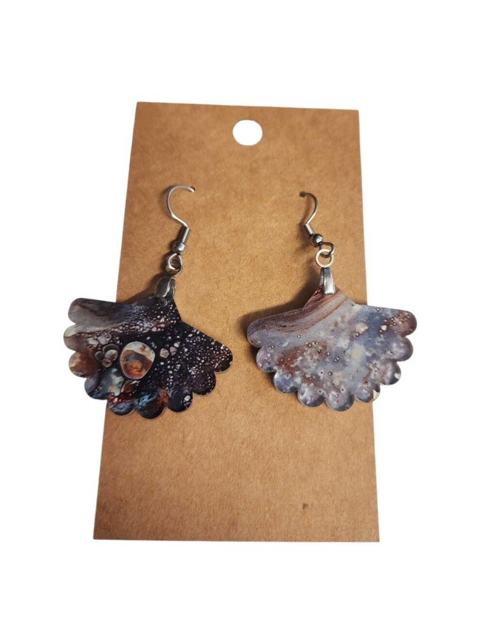 Cosmic Ocean Scalloped Acrylic Drop Earrings